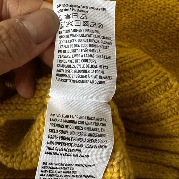 American Eagle Outfitters Yellow Fair Isle Cozy Knit Sweater - Picture 11 of 13